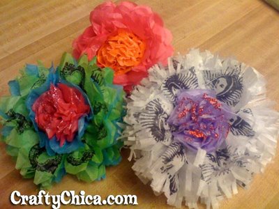 crepe paper flowers how to make. tissue paper flowers craft.