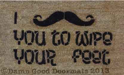 mustache you to wipe your feet doormat