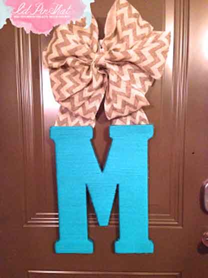 Yarn wrapped monogram