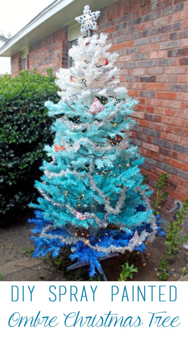 spray painted christmas tree